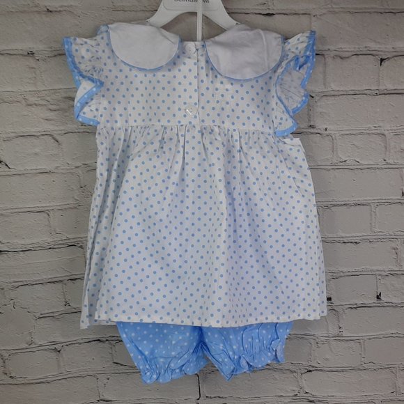 'EVERLASTING HEIRLOOM' SCALLOP NECK EMBROIDE CUPCAKE TOP & BLOOMER 2-PIECE SET - Picture 2 of 14